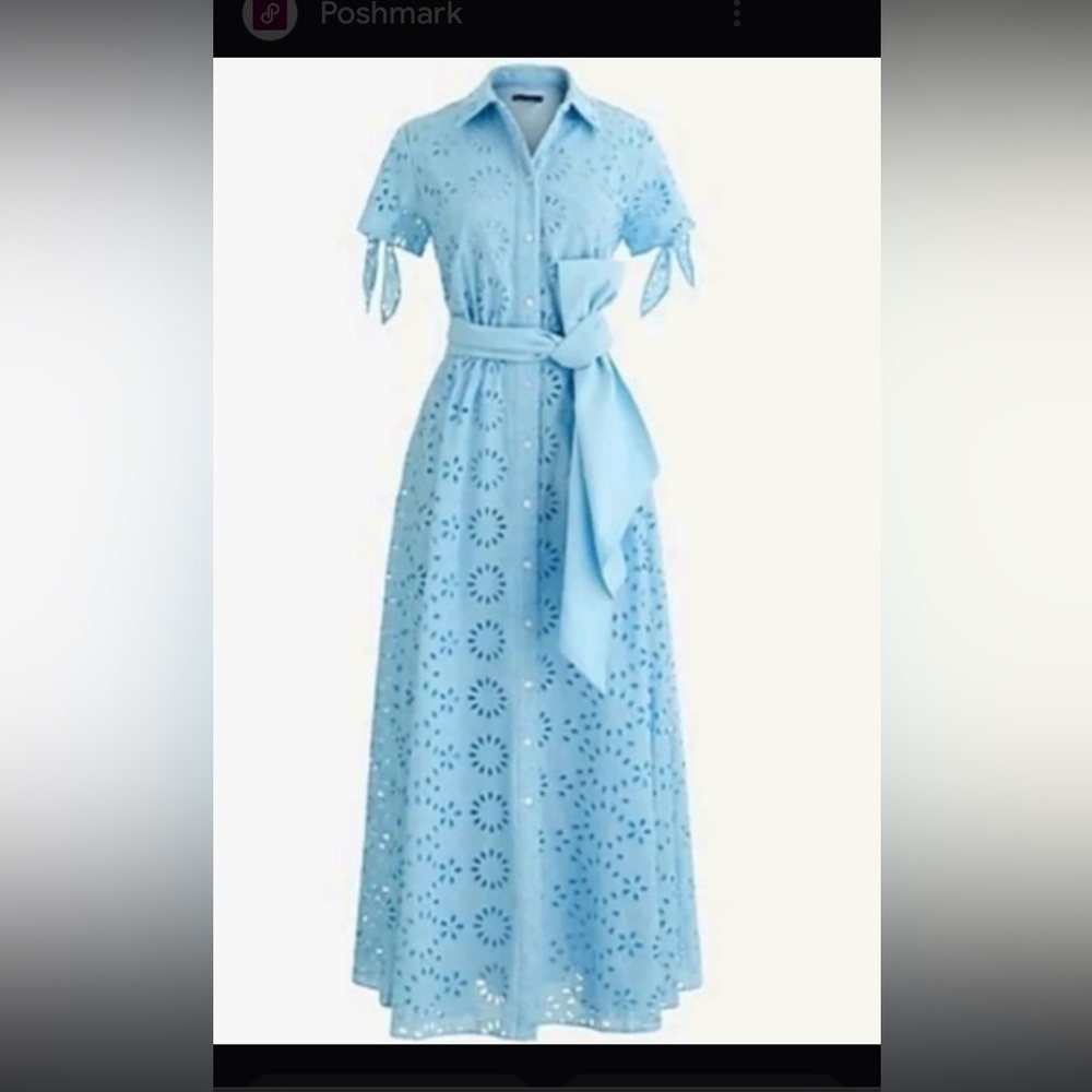 J Crew Serenity Blue Eyelet Dress